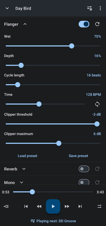 Flanger settings