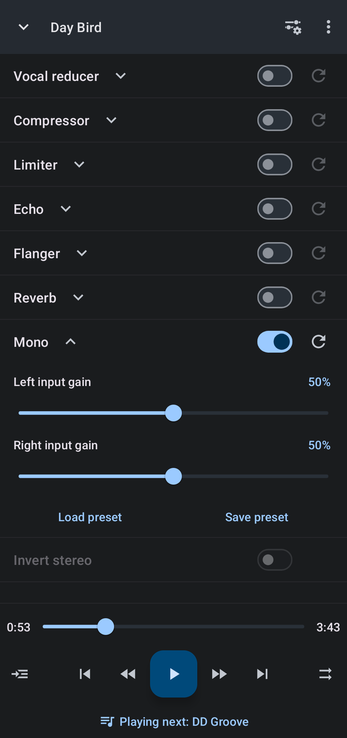 Mono settings