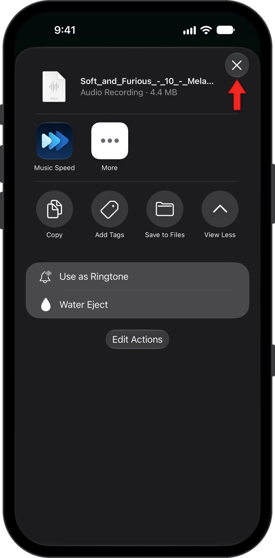 Share saved track or continue