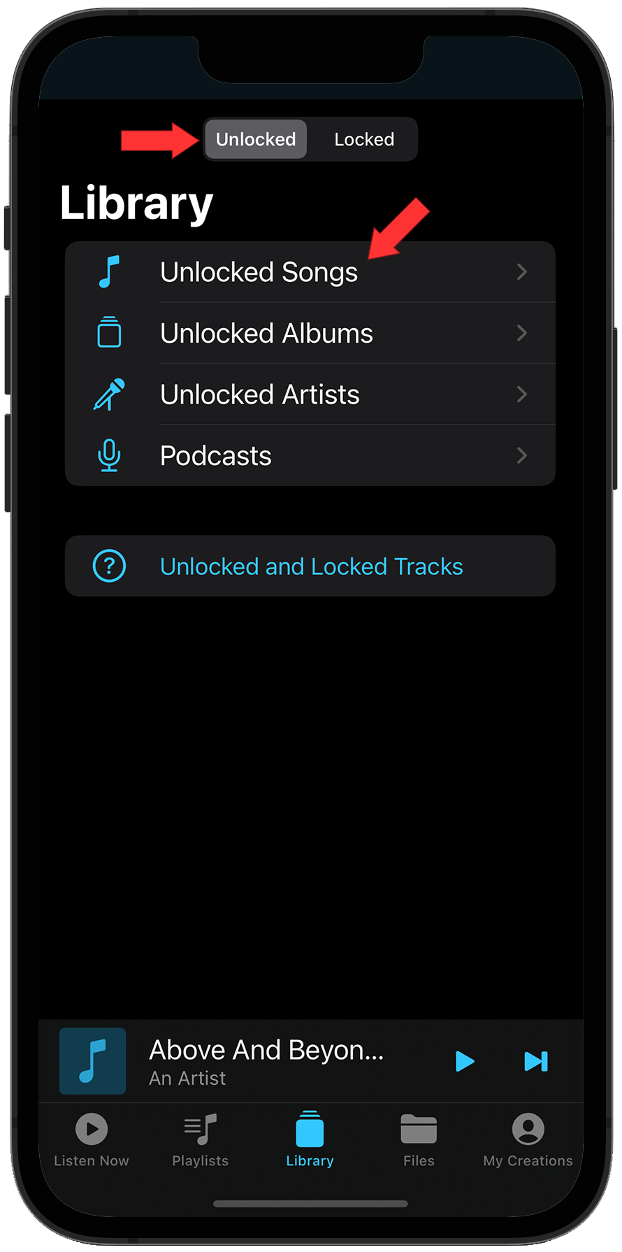 Unlocked section