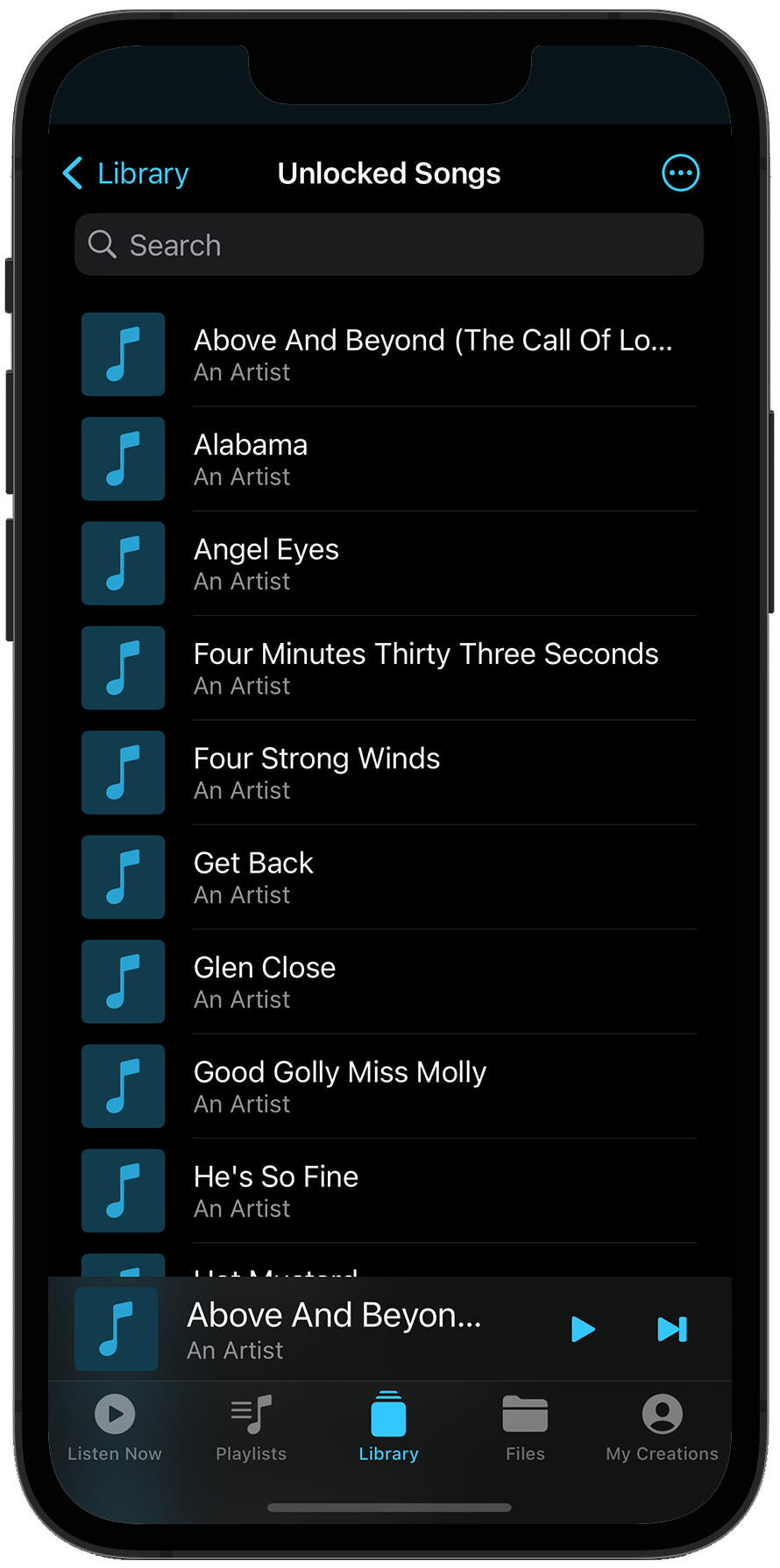 Unlocked tracks list