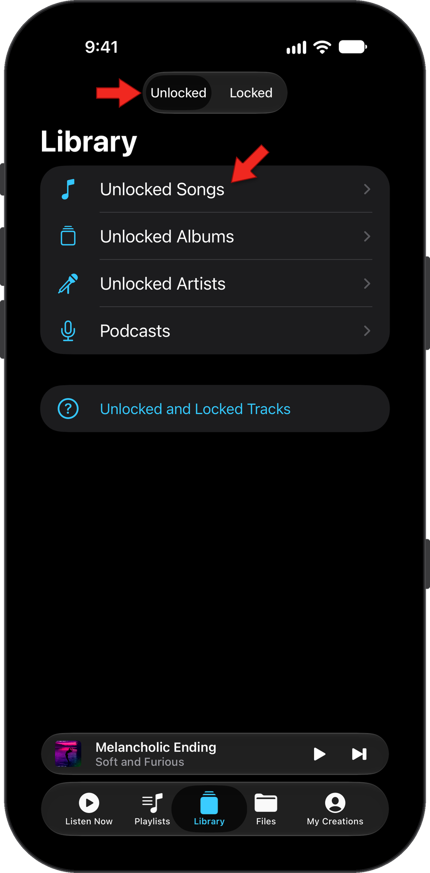 Unlocked section