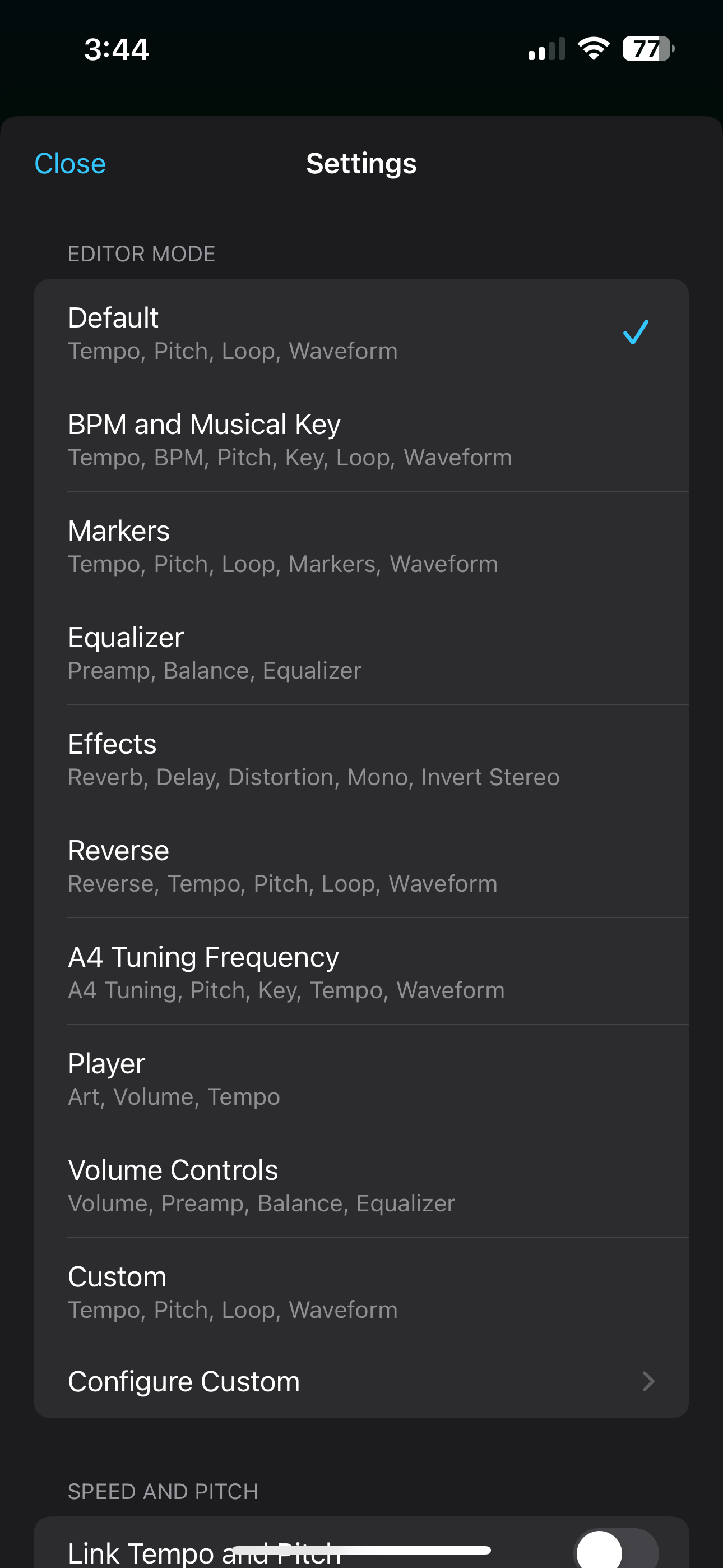 Editor Modes