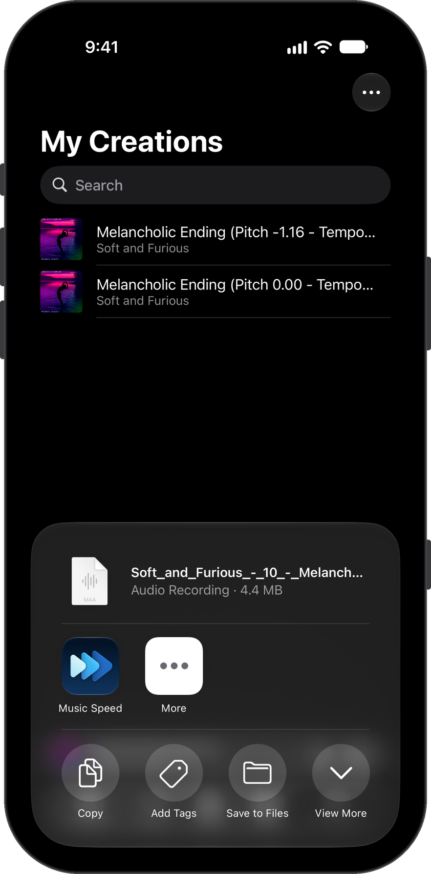 iOS file share screen