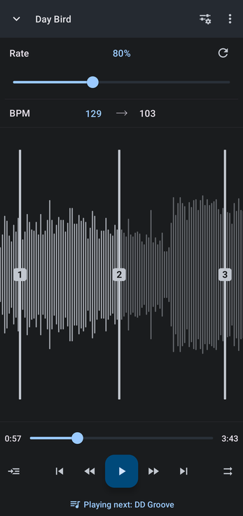 Custom layout with a Rate slider and the BPM