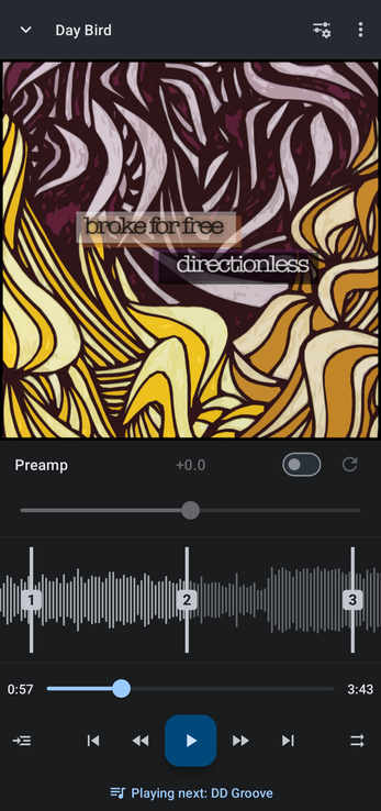 Custom layout with the artwork and preamp