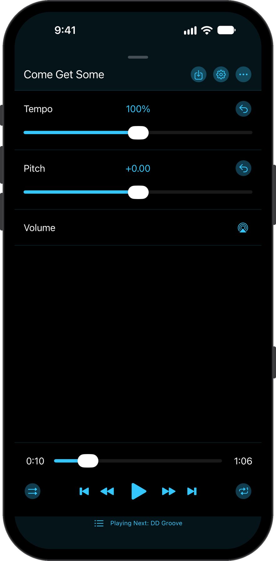 Tempo, Pitch and Volume