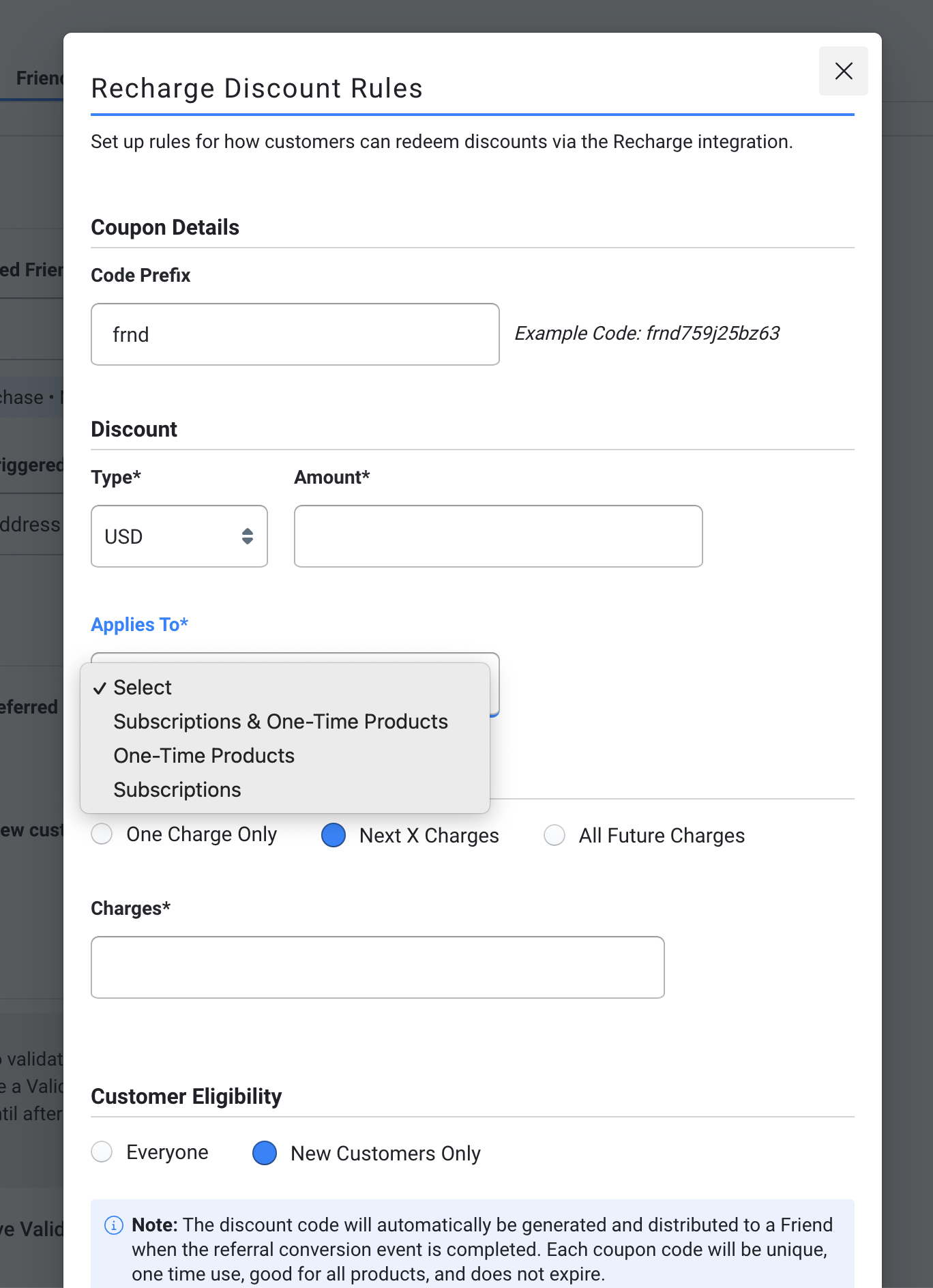 Subscription product type