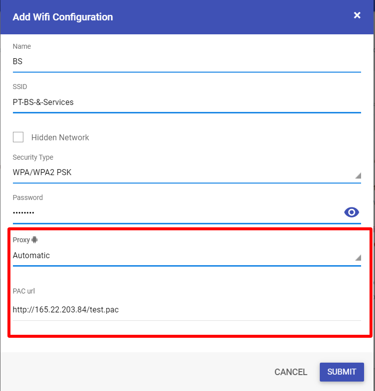 Pac url подключение wifi