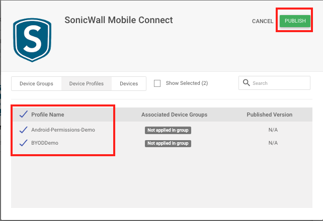 dell sonicwall vpn android