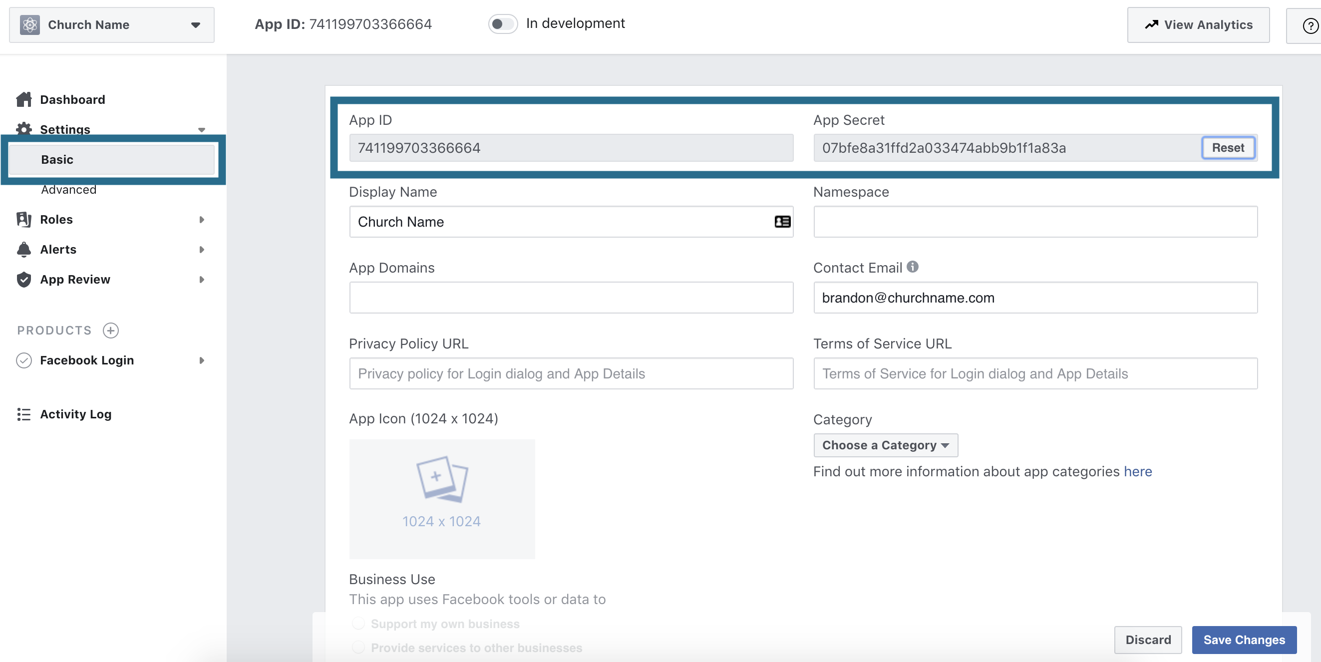 Setting Up Facebook Login Support Church Online Platform