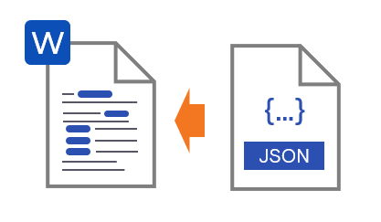 graphical representation of JSON tags inserted in MS word file