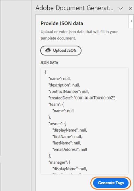 Generate tag button location