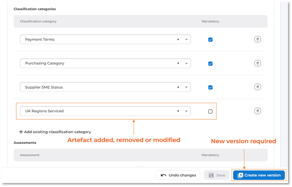 New version button highlighted