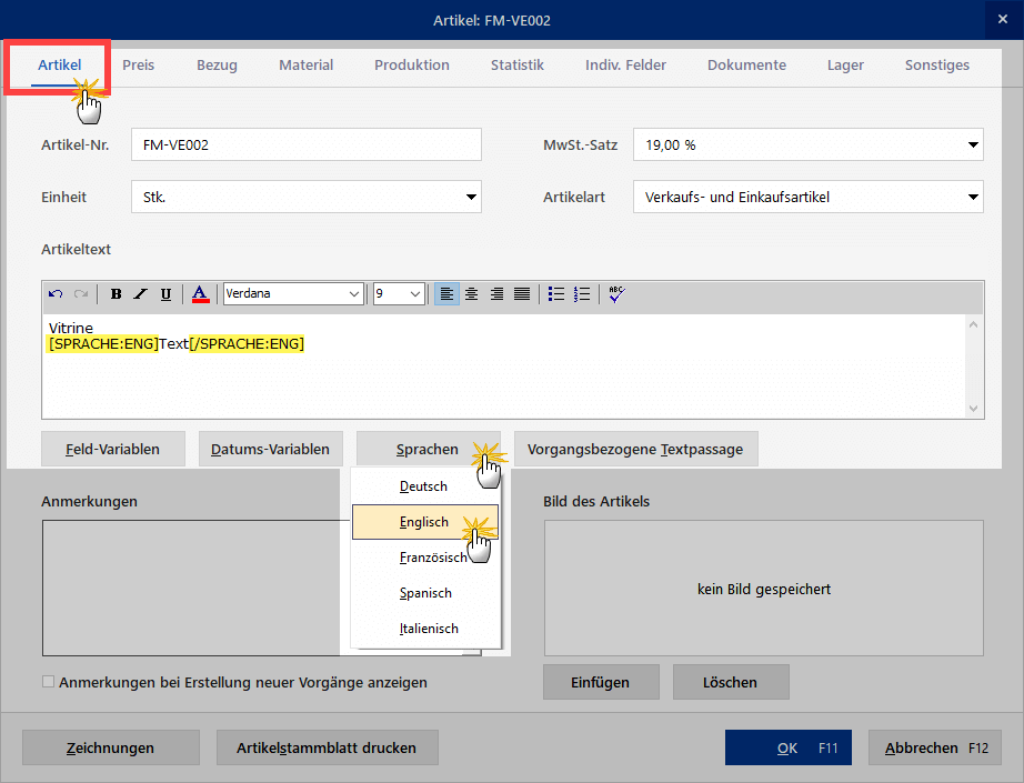 Funktion der „Text-Tags“ 