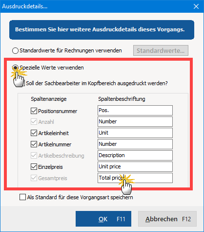 Fremdsprachige „Spaltenbeschriftungen“ anpassen