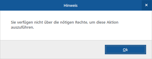 Fehlermeldung Benutzerrechte WISO MeinBüro