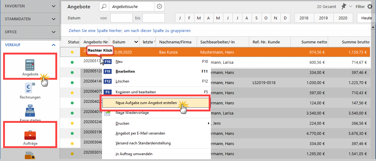Aufgabe zu Angebot 1
