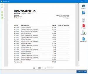 Kunden Kontoauszug WISO MeinBüro