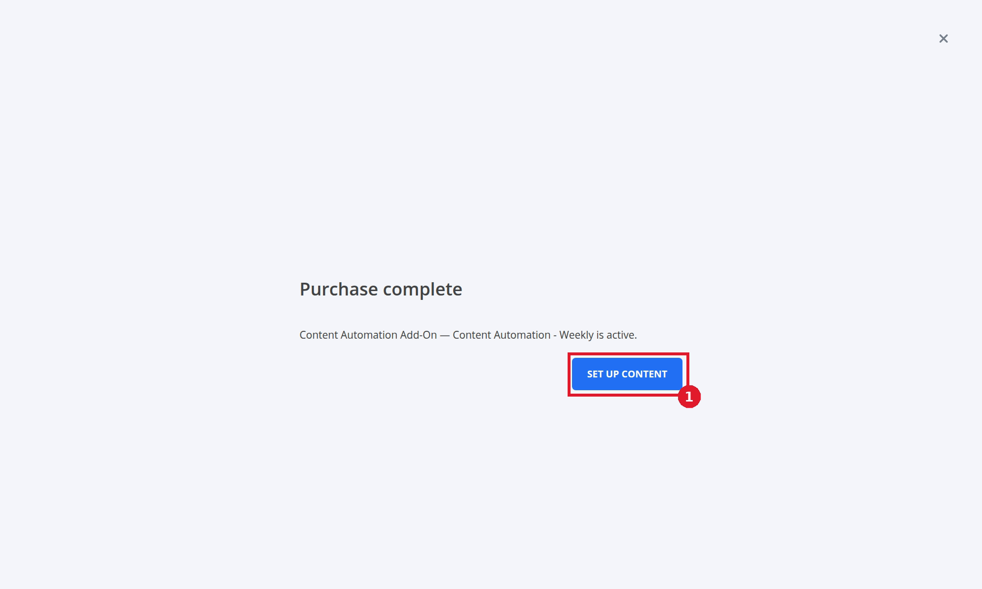 Content Automation purchase complete