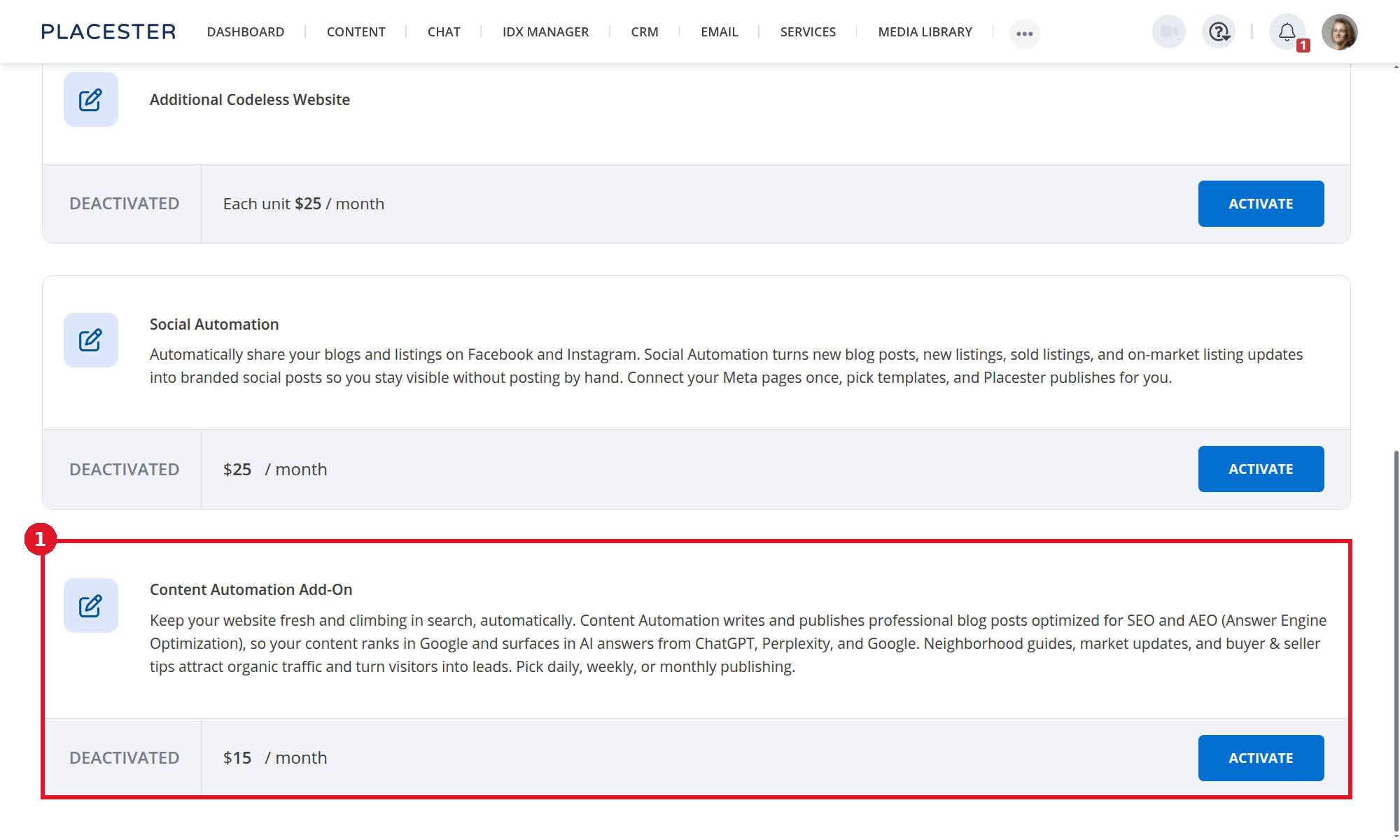 Content Automation available in Product Add-ons
