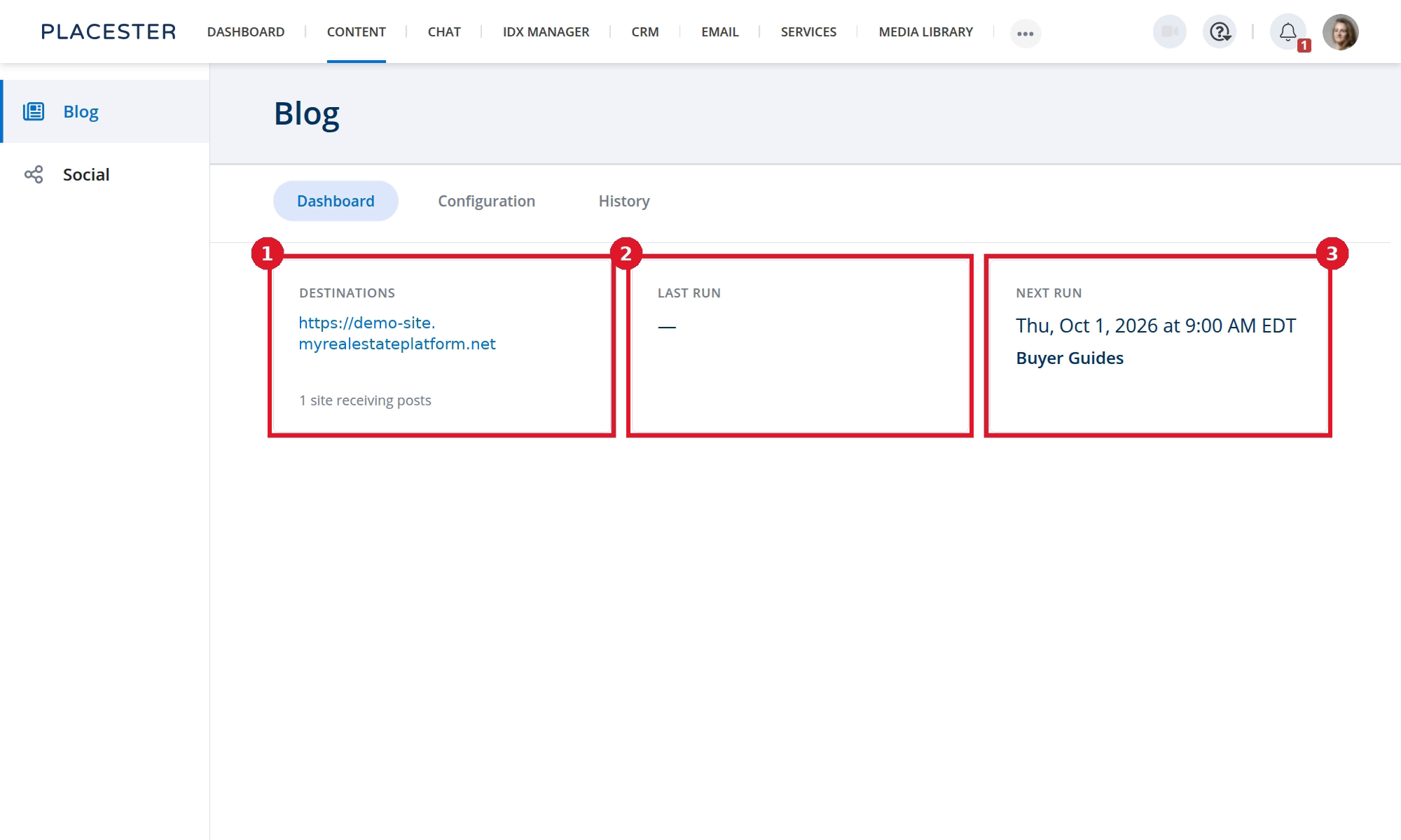 Content Automation dashboard before its first run