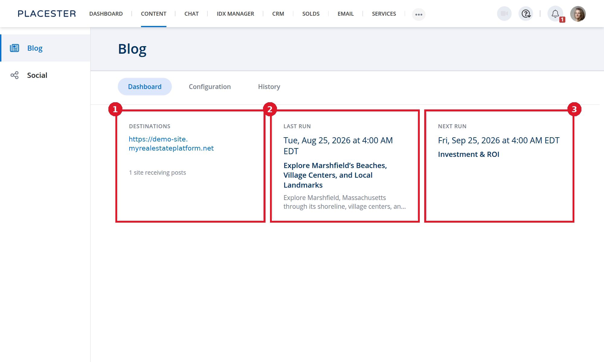 Content Automation Dashboard schedule