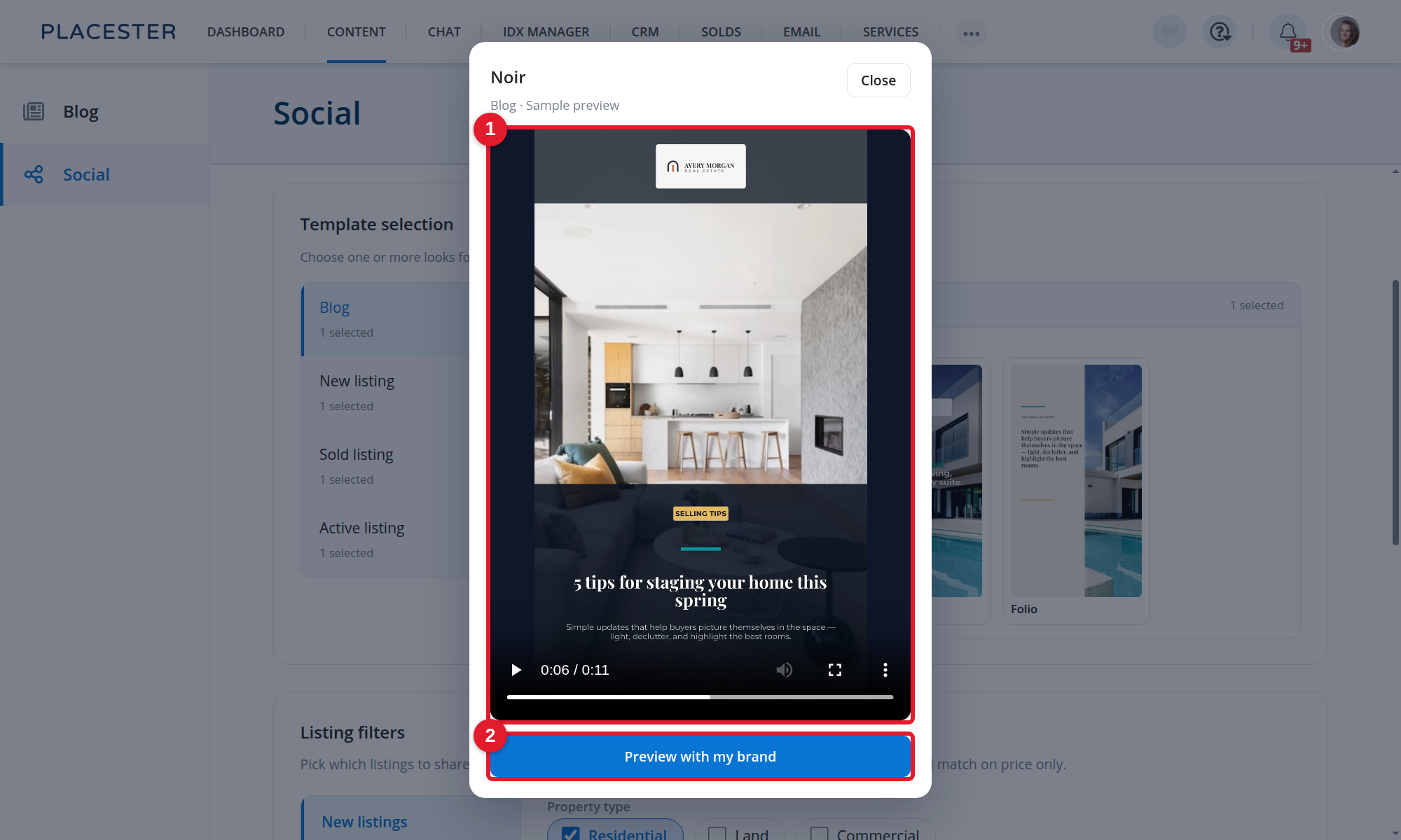 A Social Automation sample template preview