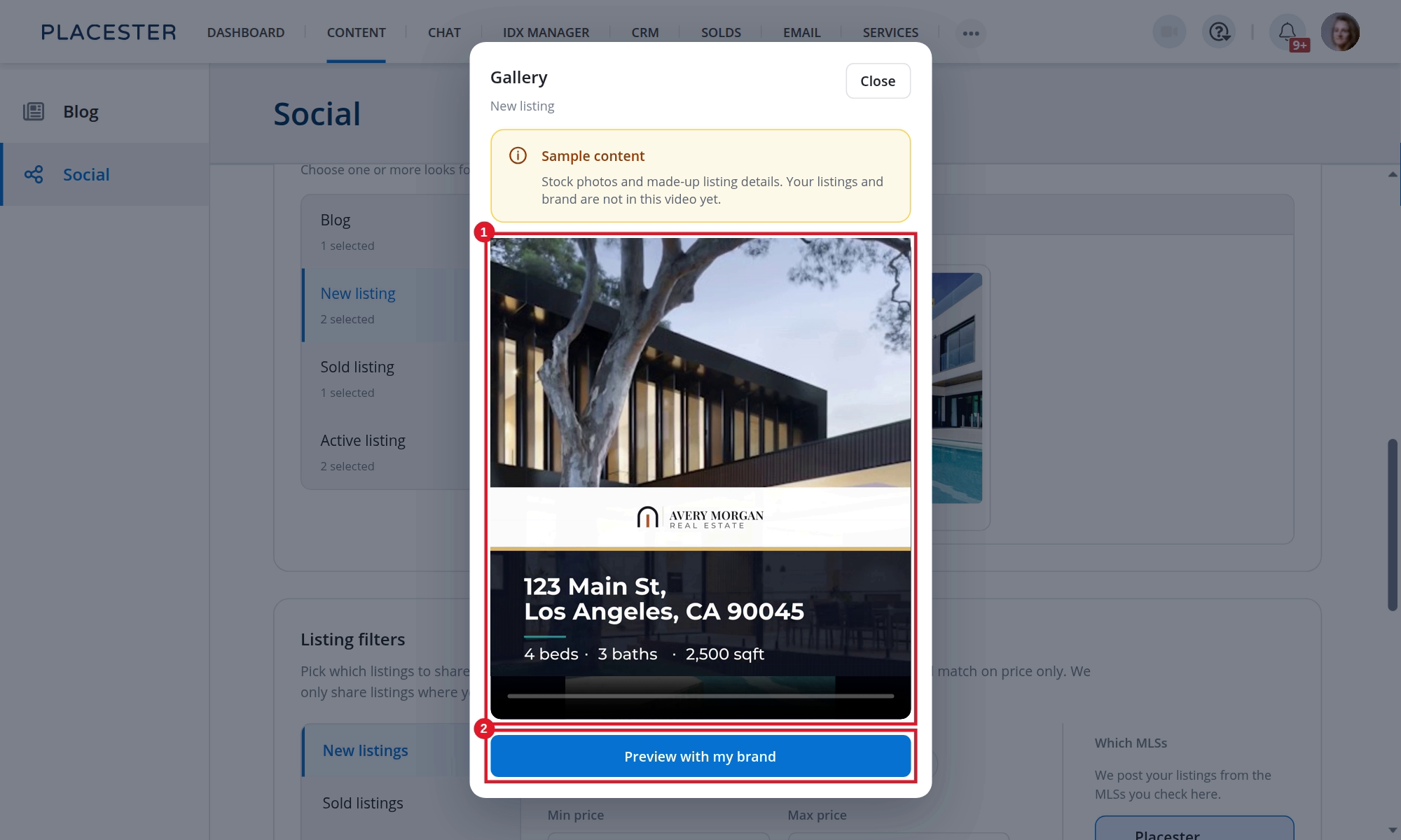 A Social Automation sample template preview