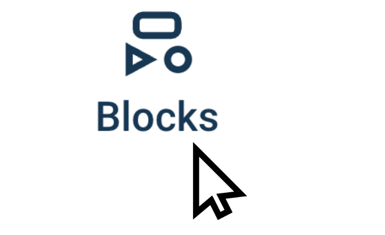 blocks tab in menu