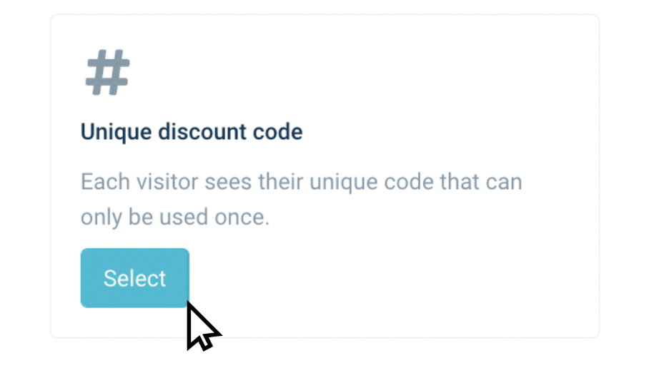 unique discount code section