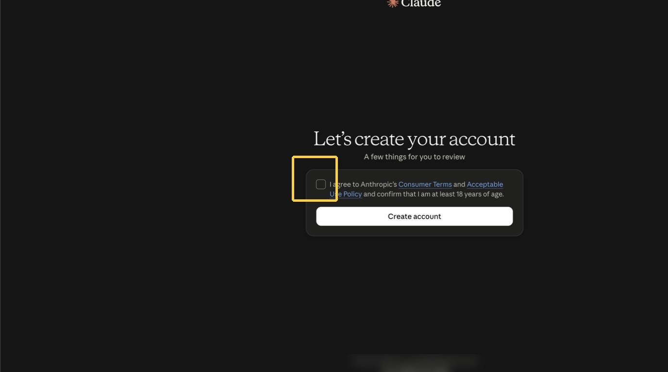 Agreement checkbox