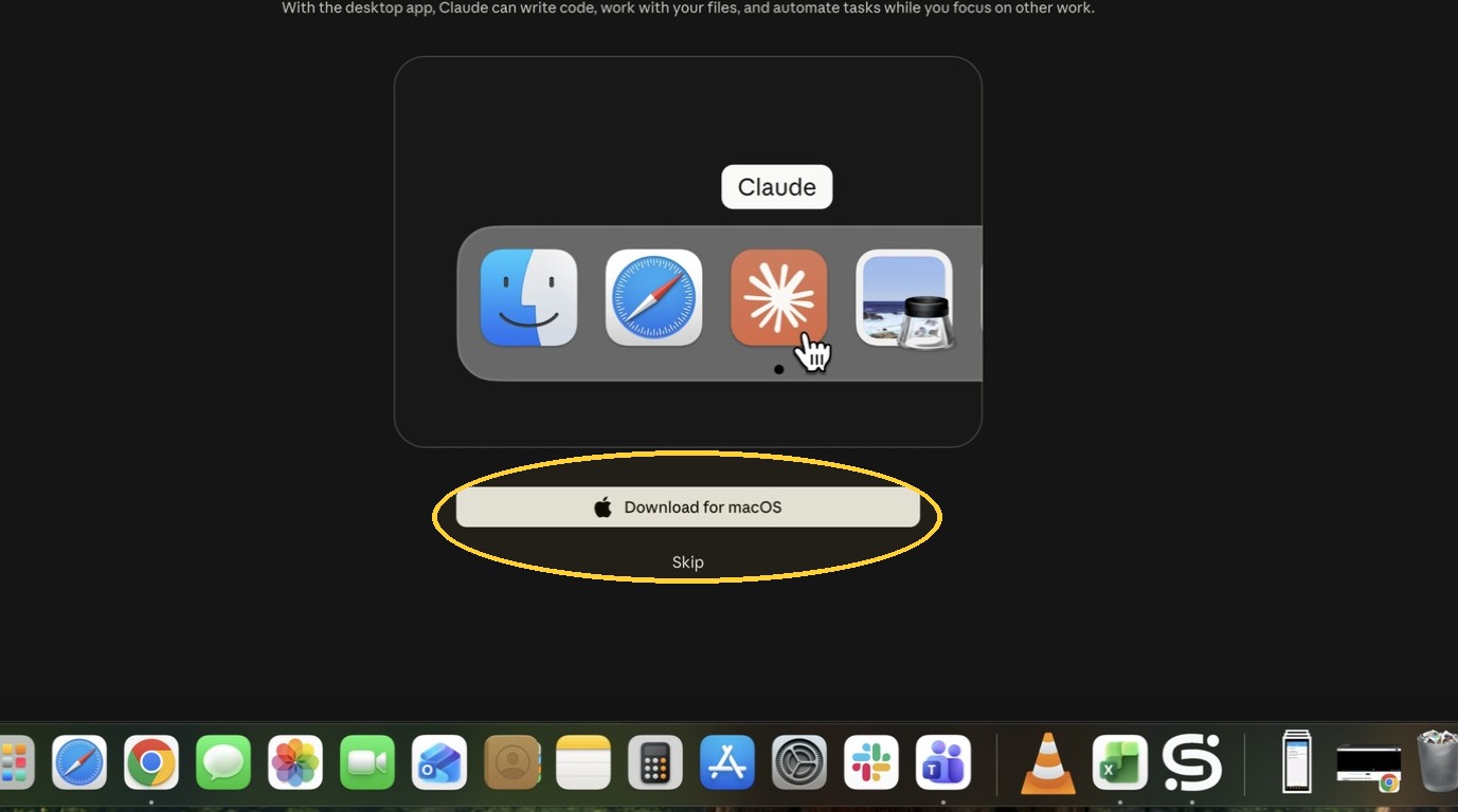 Optional desktop app download
