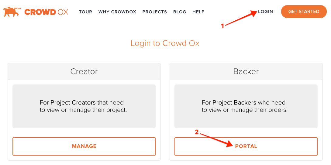 How To Login To Your Backer Portal Account - Crowd Ox Help Docs