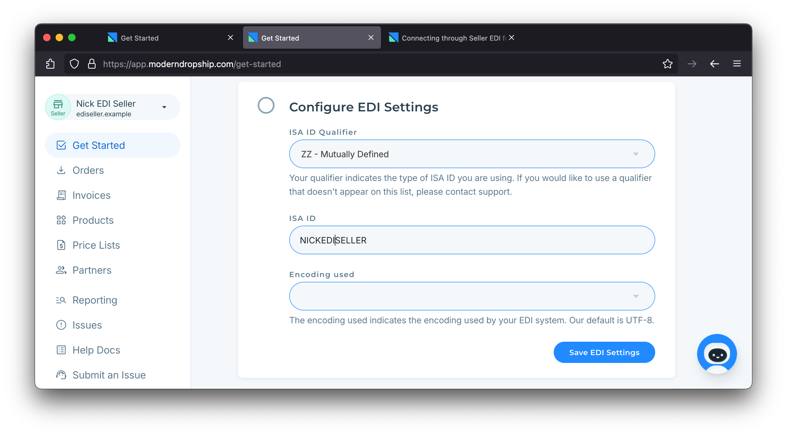 Configure ISA and EDI settings 