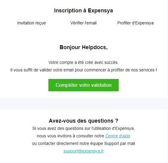 Valider Mon Compte D Essai Expensya Expensya Notes De Frais Aide