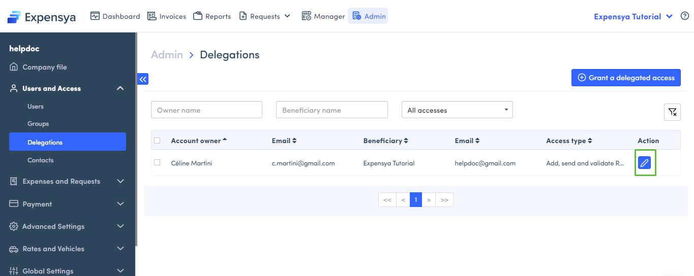 How To Give Or Receive Access Delegation On Expensya Expensya 