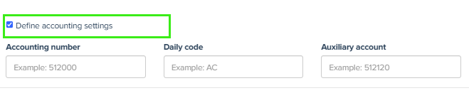 Add accounting details