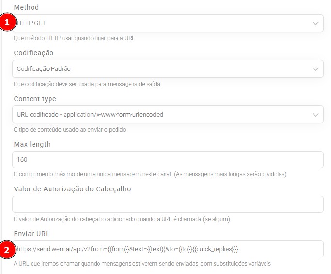 Exemplo de configuração GET