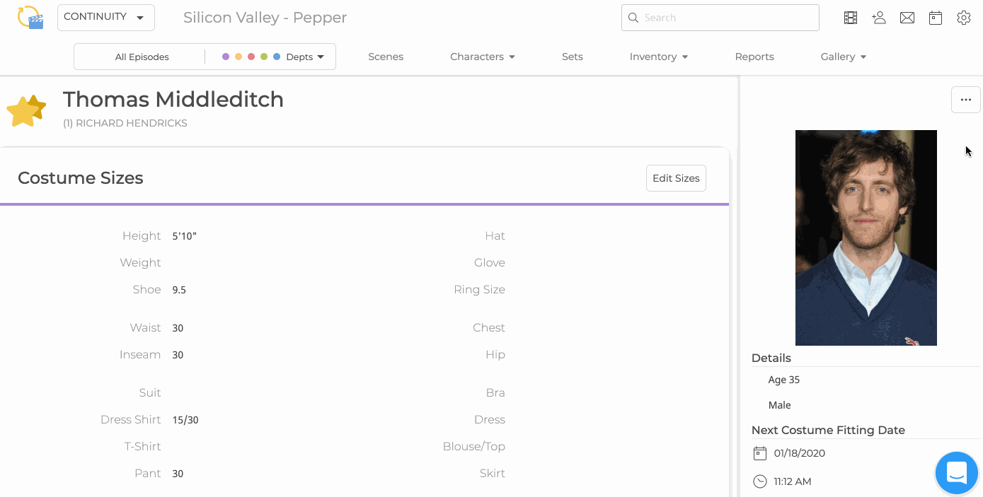 Actor View Page