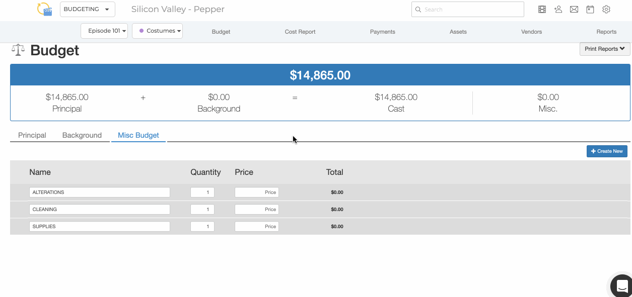 Misc Budgeting
