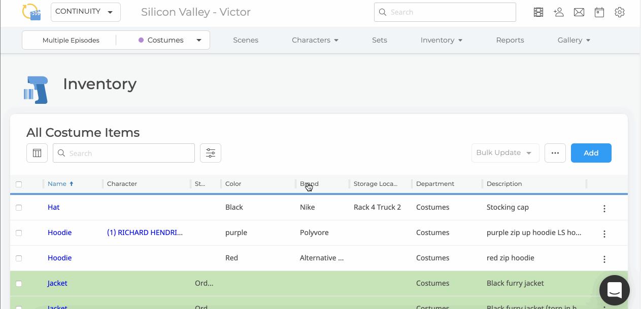 Customize Inventory Columns