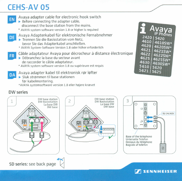 CEHS-AV 05 Sennheiser EHS for Avaya phones