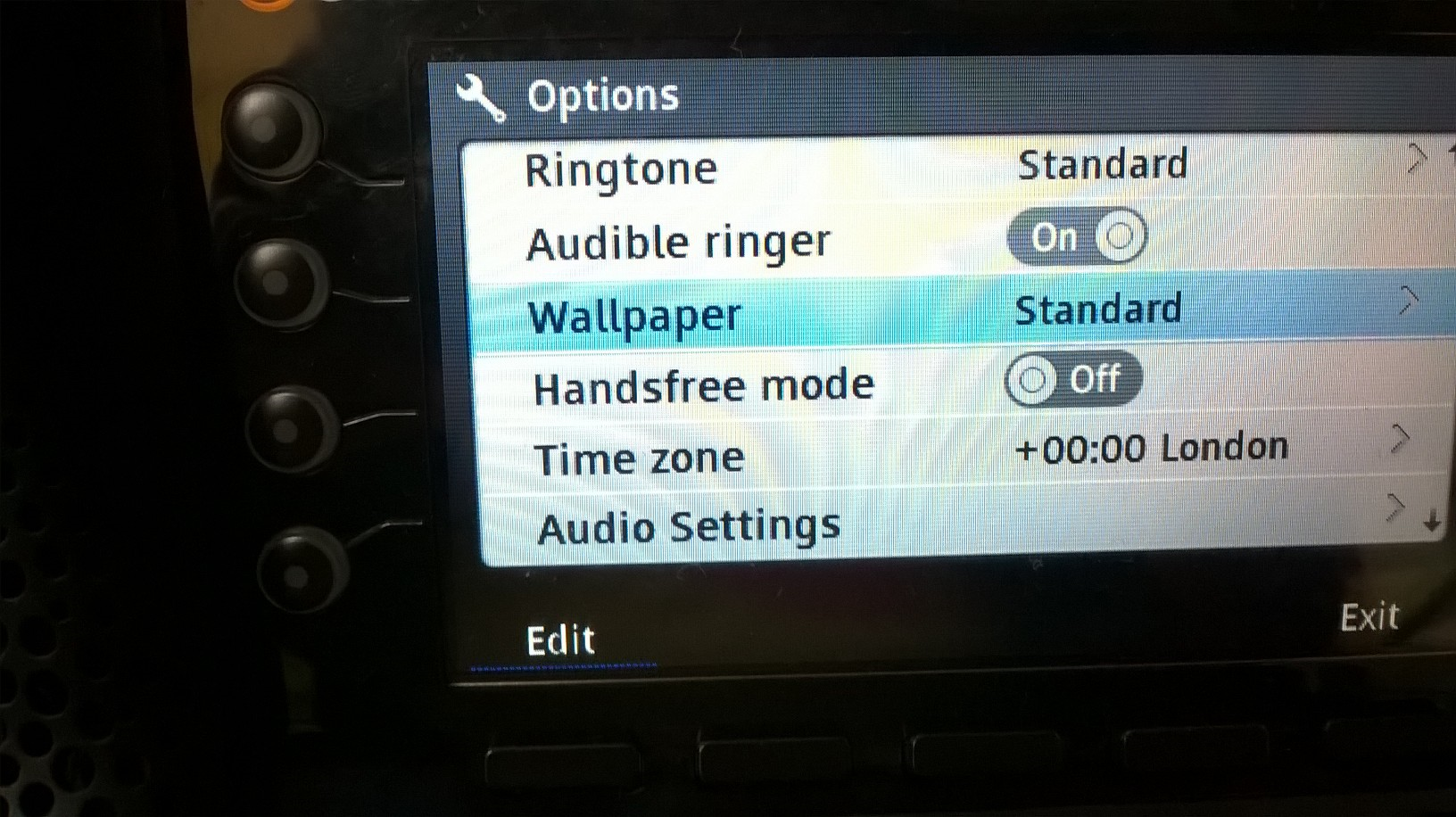 ShoreTel phone handsfree mode option in setings