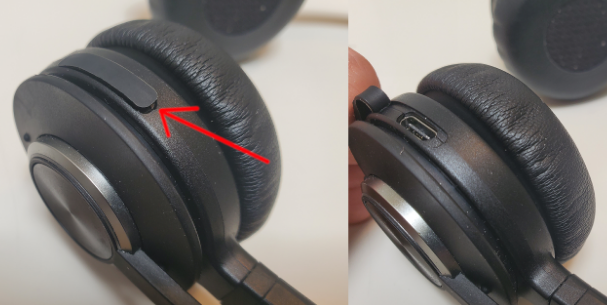 How to open the charging port on an LH470 headset