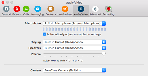 softphone sound settings for headset