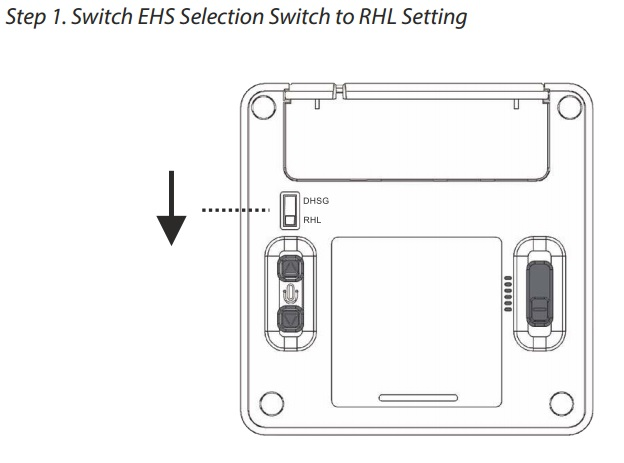Instructions for setting the EHS Selection Switch to RHL Setting
