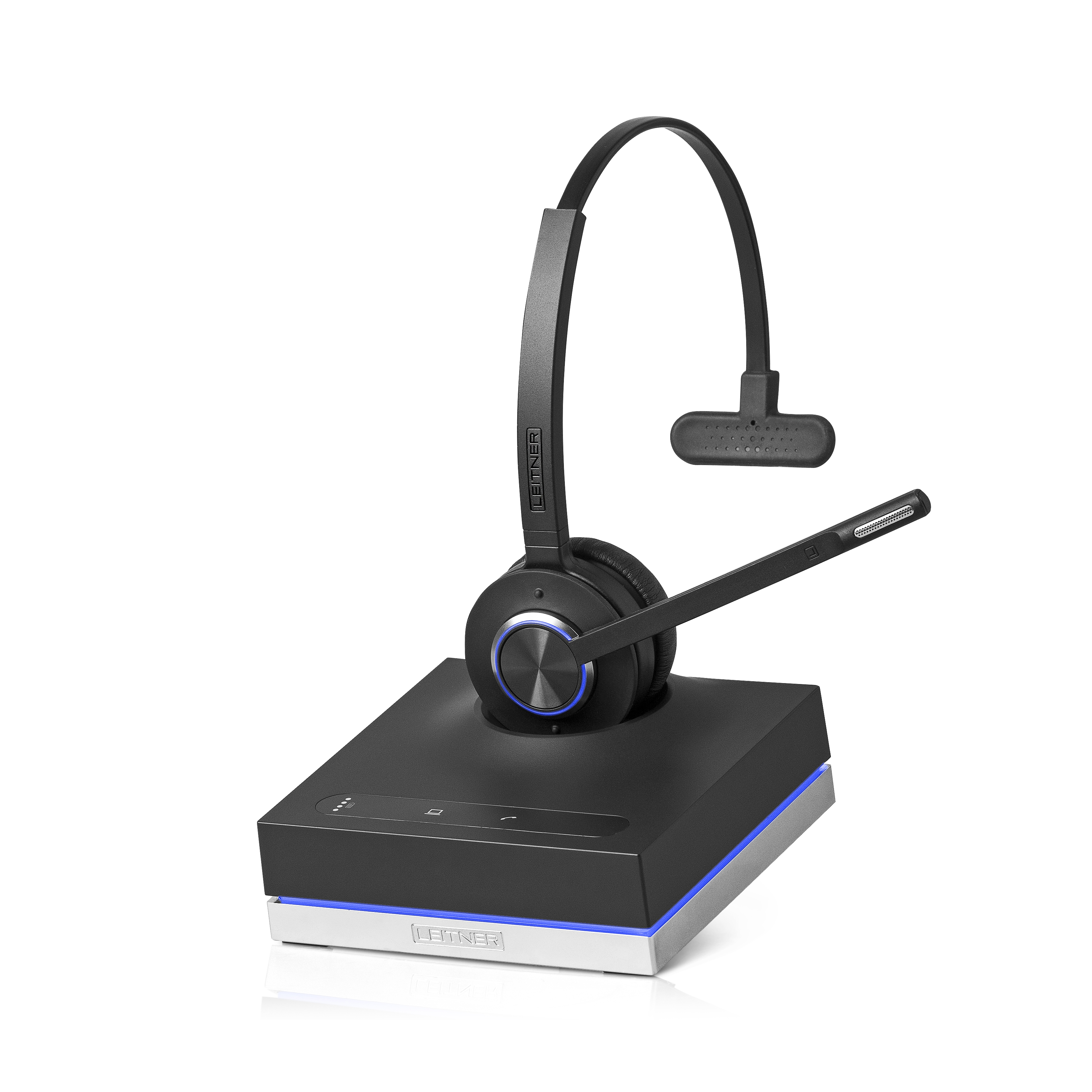Leitner LH570 wireless headset and base with lights
