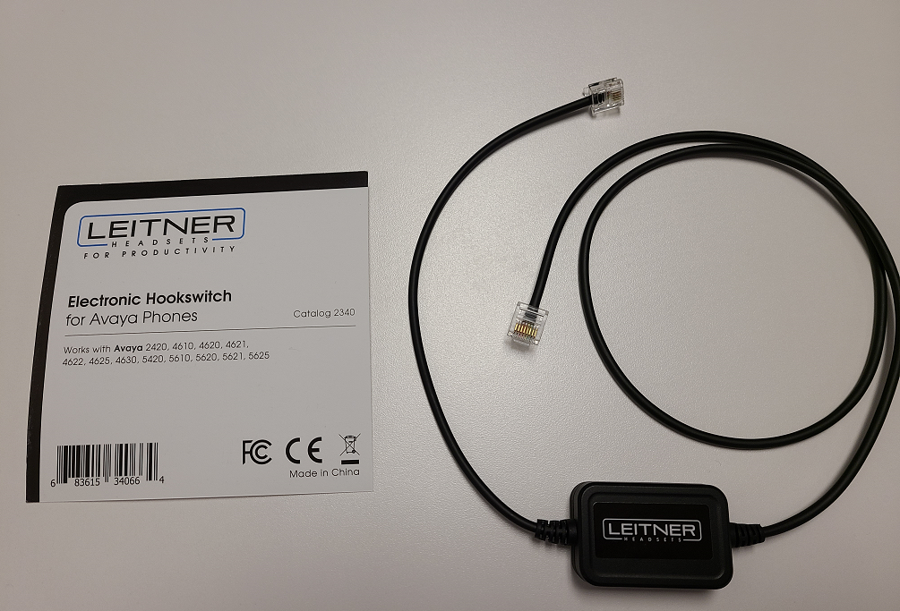 Leitner Electronic Hookswitch for Avaya phones unplugged on table