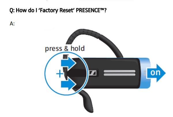 Sennheiser Presence UC Factory Reset Instructions